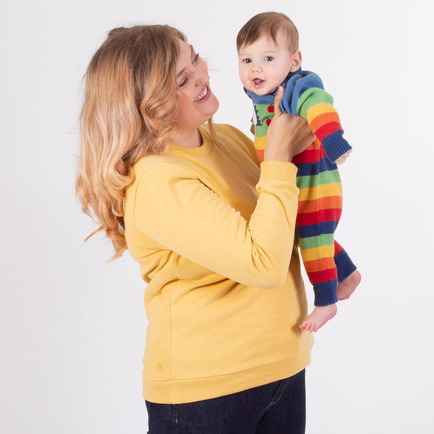 Baby in hedgehog knit romper