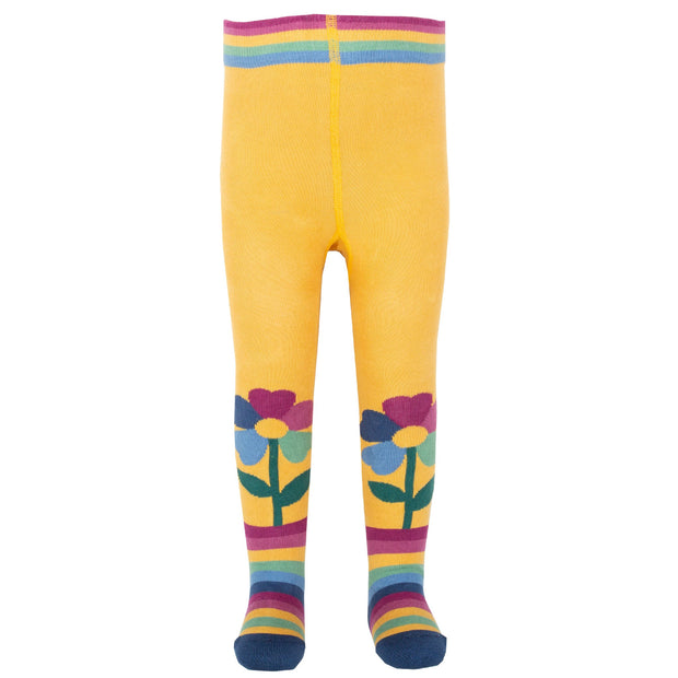 Flat shot of rainbow flower tights