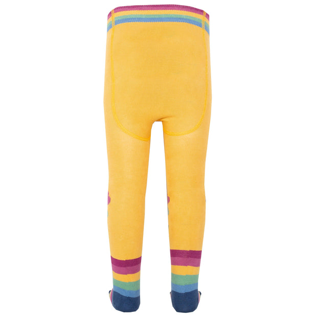 Flat shot of rainbow flower tights