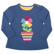 Flat shot of rainbow flower tunic