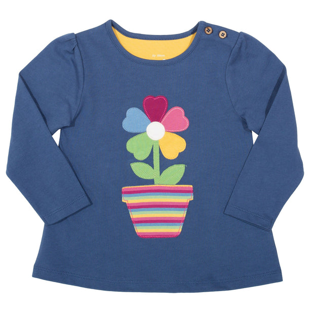 Flat shot of rainbow flower tunic