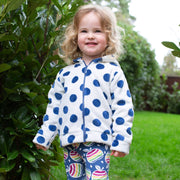 Girl in dotty fleece hoody