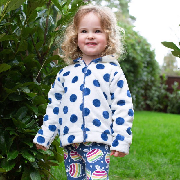Girl in dotty fleece hoody