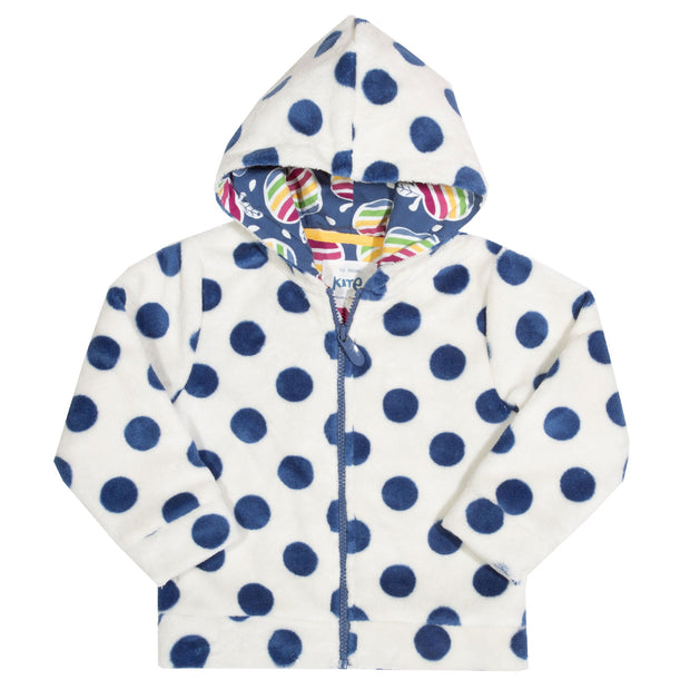 Flat shot of dotty fleece hoody