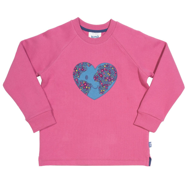 Flat shot of planet love sweatshirt