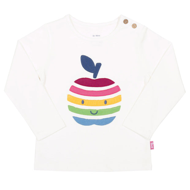 Flat shot of happy apple t-shirt