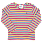 Flat shot of rainbow heart t-shirt