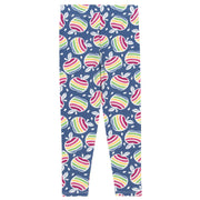 Flat shot of rainbow apple leggings