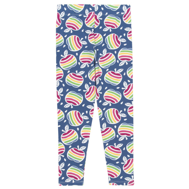 Flat shot of rainbow apple leggings