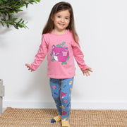 Girl in animal ramble leggings
