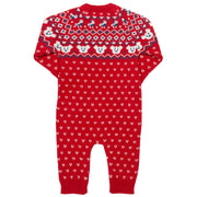 Flat shot of fair isle knit romper