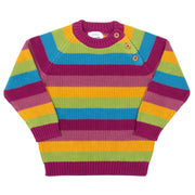 Flat shot of chunky rainbow jumper