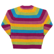 Flat shot of chunky rainbow jumper