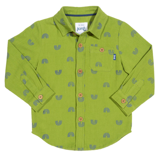 Flat shot of polka rainbow shirt