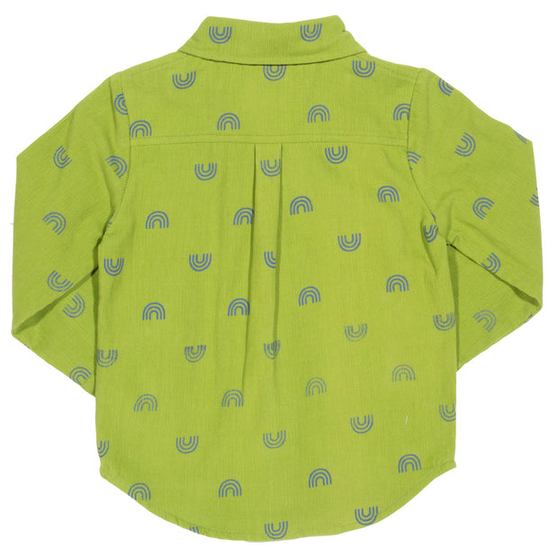 Flat shot of polka rainbow shirt