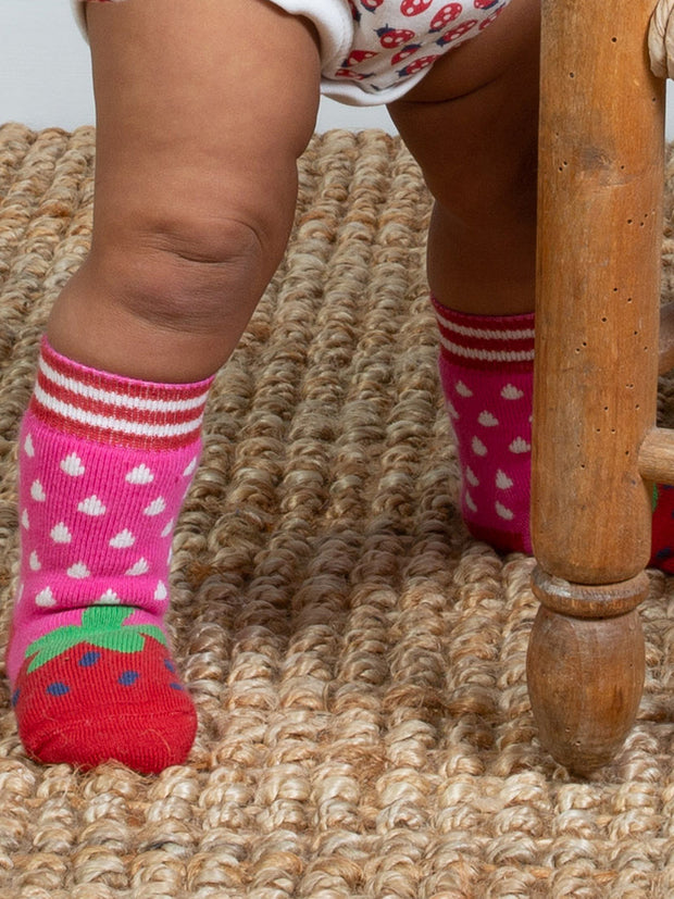 Strawberry grippy socks