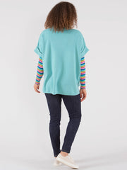 Charmouth knit top teal