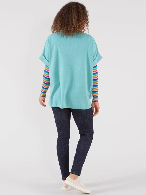 Charmouth knit top teal