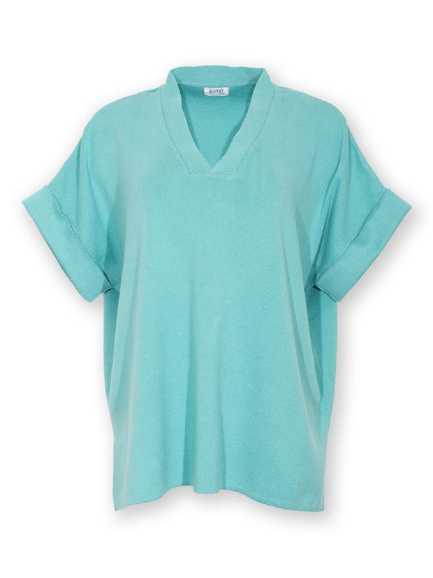 Charmouth knit top teal