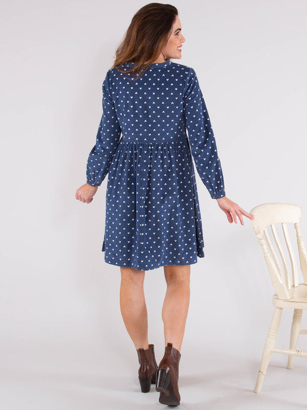 Peninsula cord dress sweetheart