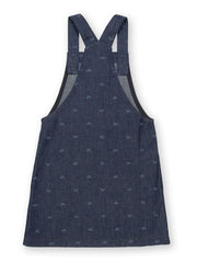 Polka rainbow denim pinafore