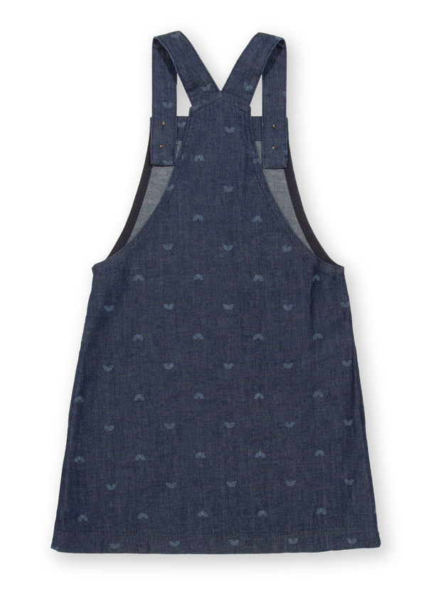 Polka rainbow denim pinafore