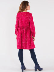 Peninsula cord dress snowball dot