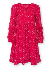 Peninsula cord dress snowball dot