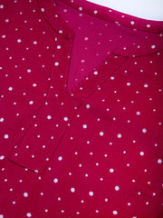 Peninsula cord dress snowball dot