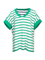 Kite - Womens organic Charmouth v-neck knit top green - Midweight knitwear