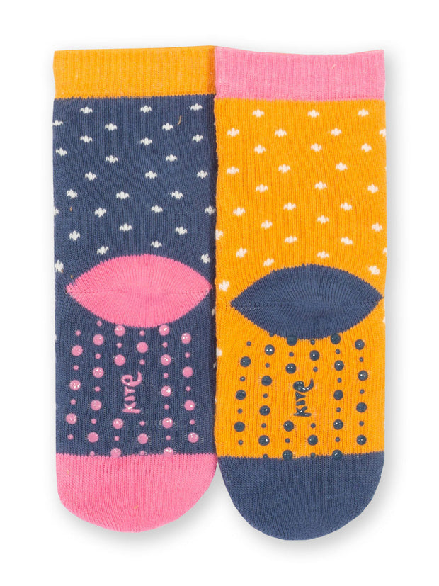 Kite - Girls organic bunny time grippy socks - Two pack