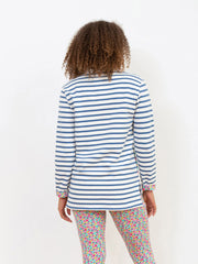 Kite - Womens organic Weymouth button neck sweatshirt - Coconut button neck opening