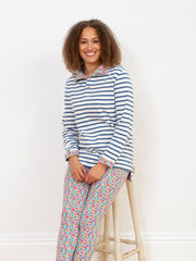 Kite - Womens organic Weymouth button neck sweatshirt - Coconut button neck opening