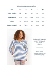 Kite - Womens organic Weymouth button neck sweatshirt - Coconut button neck opening