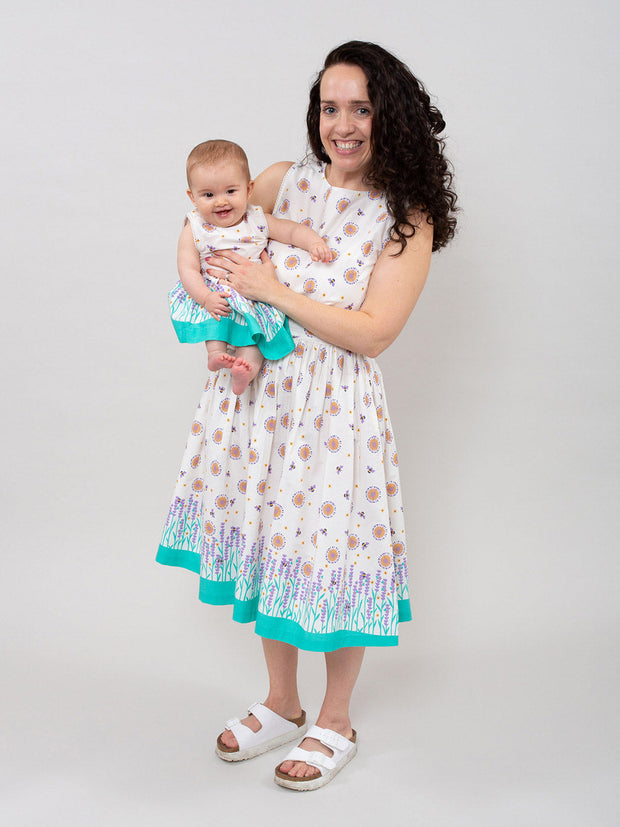 Kite - Womens organic Chesil poplin dress cream - Knee length