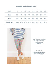 Kite - Womens organic Lytchett 7/8 leggings petal perfume - All-over print - Deep elasticated waistband