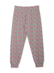 Kite - Womens organic Lyme cuffed loungers petal perfume - All-over print - Deep elasticated waistband