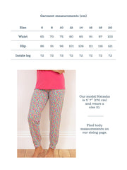 Kite - Womens organic Lyme cuffed loungers petal perfume - All-over print - Deep elasticated waistband