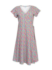 Kite - Womens organic Highcliffe jersey wrap dress petal perfume - All-over print - Knee length