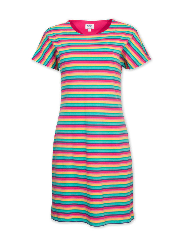 Kite - Womens organic Alum jersey dress rainbow - Above the knee length