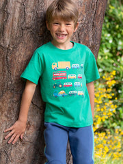 Kite - Boys organic nearly there? t-shirt green - Placement print - Short sleeved