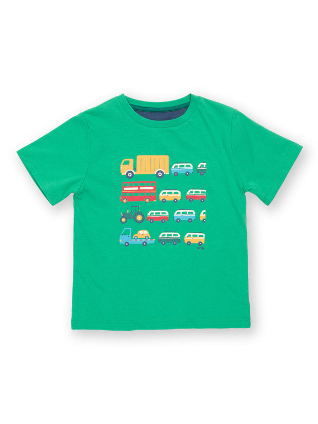 Kite - Boys organic nearly there? t-shirt green - Placement print - Short sleeved