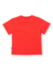 Kite - Boys organic rainbow snail t-shirt red - Appliqué design - Short sleeved