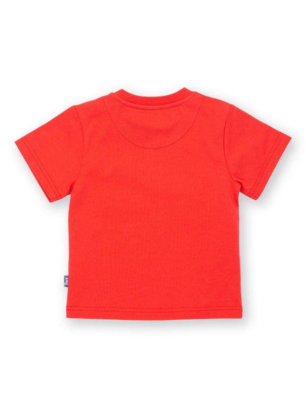 Kite - Boys organic rainbow snail t-shirt red - Appliqué design - Short sleeved