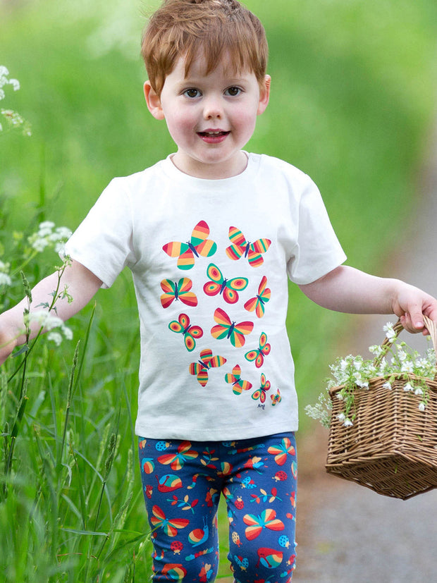 Kite - Kids organic butterflies t-shirt cream - Placement print - Short sleeved