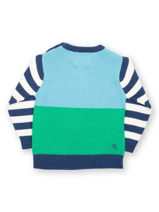 Kite - Boys organic fire engine jumper - Intarsia design - Midweight knitwear