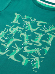 Kite - Boys organic snappy snorkelling t-shirt green - Placement print - Short sleeved