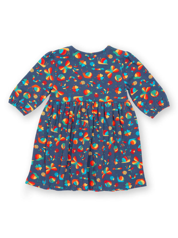 Kite - Girls organic garden treasure dress navy blue - 3/4 length sleeves