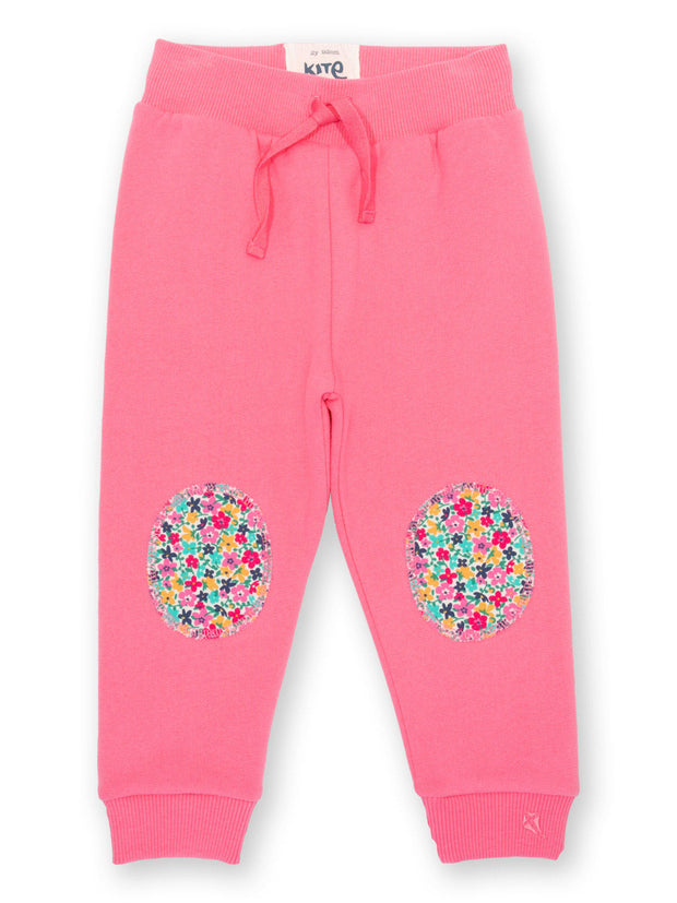 Kite - Girls organic petal perfume joggers pink - Contrast knee patches - Elasticated waistband with adjustable ties