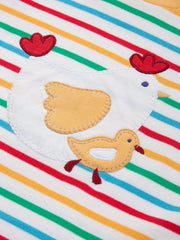 Kite - Boys organic lucky duck t-shirt rainbow - Appliqué design - Short sleeved